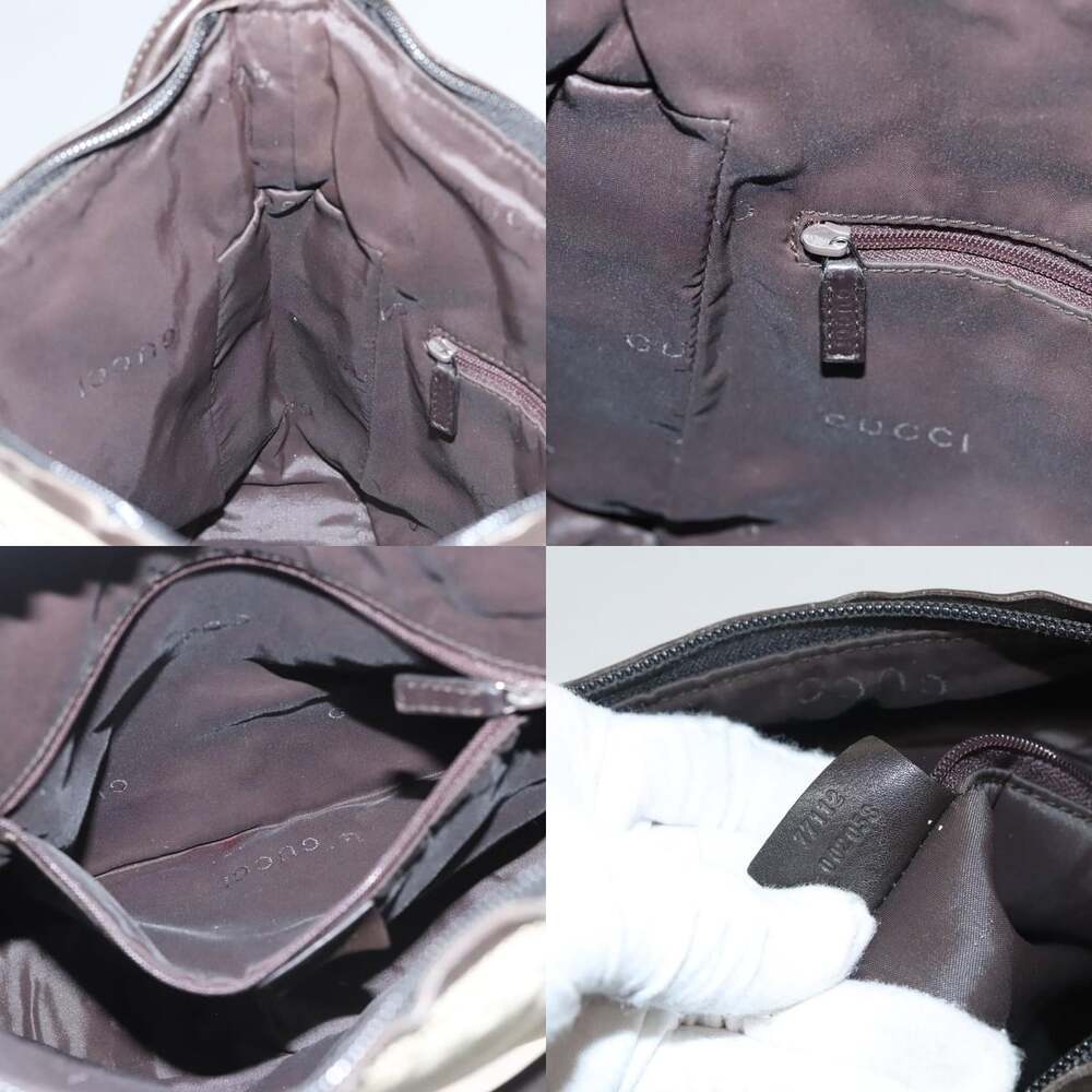 GUCCI Shoulder Bag Canvas Gray Silver - Picture 12 of 13